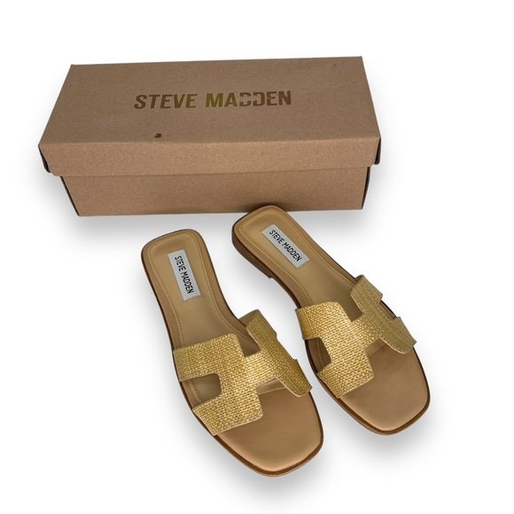 Steve Madden Shoes - NWT Steve Madden Haydn Raffia Slides size 7 tan sandals